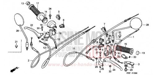LEVIER DE GUIDON/COMMUTATEUR/CABLE PK50P de 1993